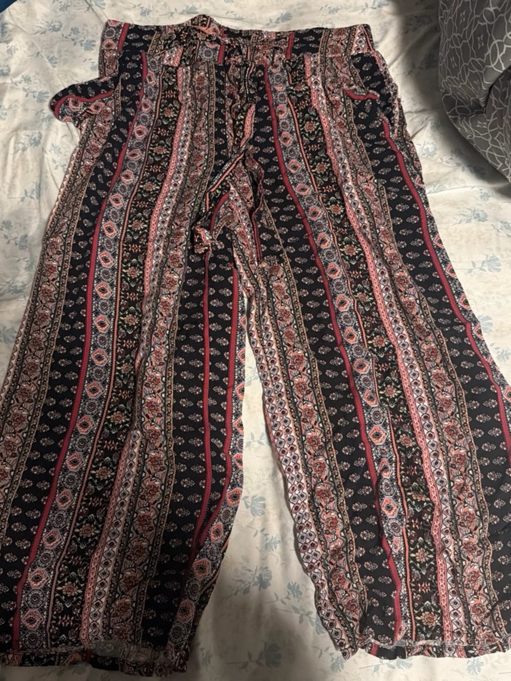 Women's Boho Capri Wide Leg FlowyPants